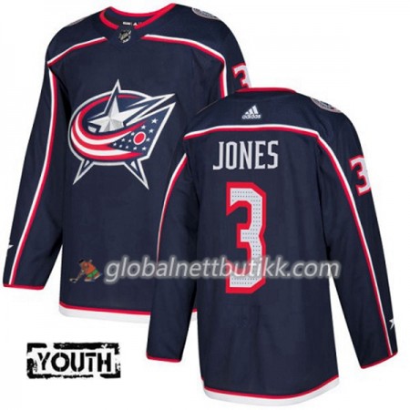 Blue Jackets Hockeydrakt Seth Jones 3 2017-2018 Blå Adidas Authentic - Barn